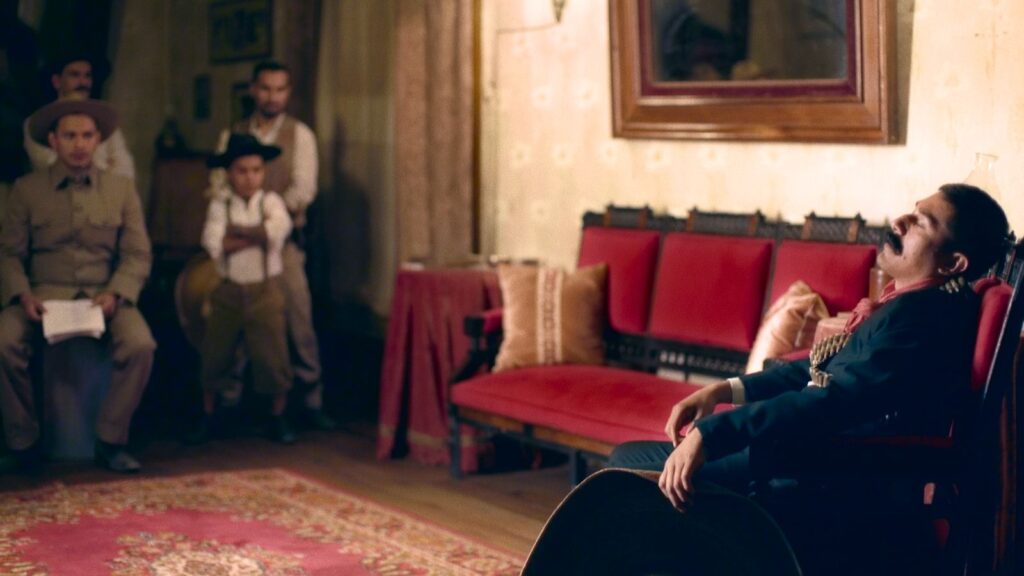 Still from the film Pornomelancholia by Manuel Abramovich: Lalo Santos as Emiliano Zapata inside the house